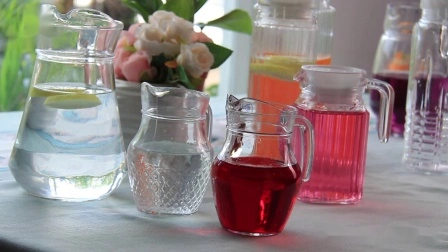 Jarra de agua de vidrio esmerilado de 1,3 litros, jarra de jugo de vidrio para beber con diseño navideño y tapa